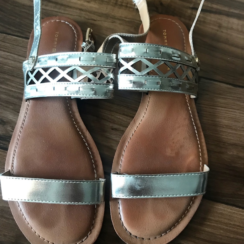 Tommy Hilfiger golden sandals